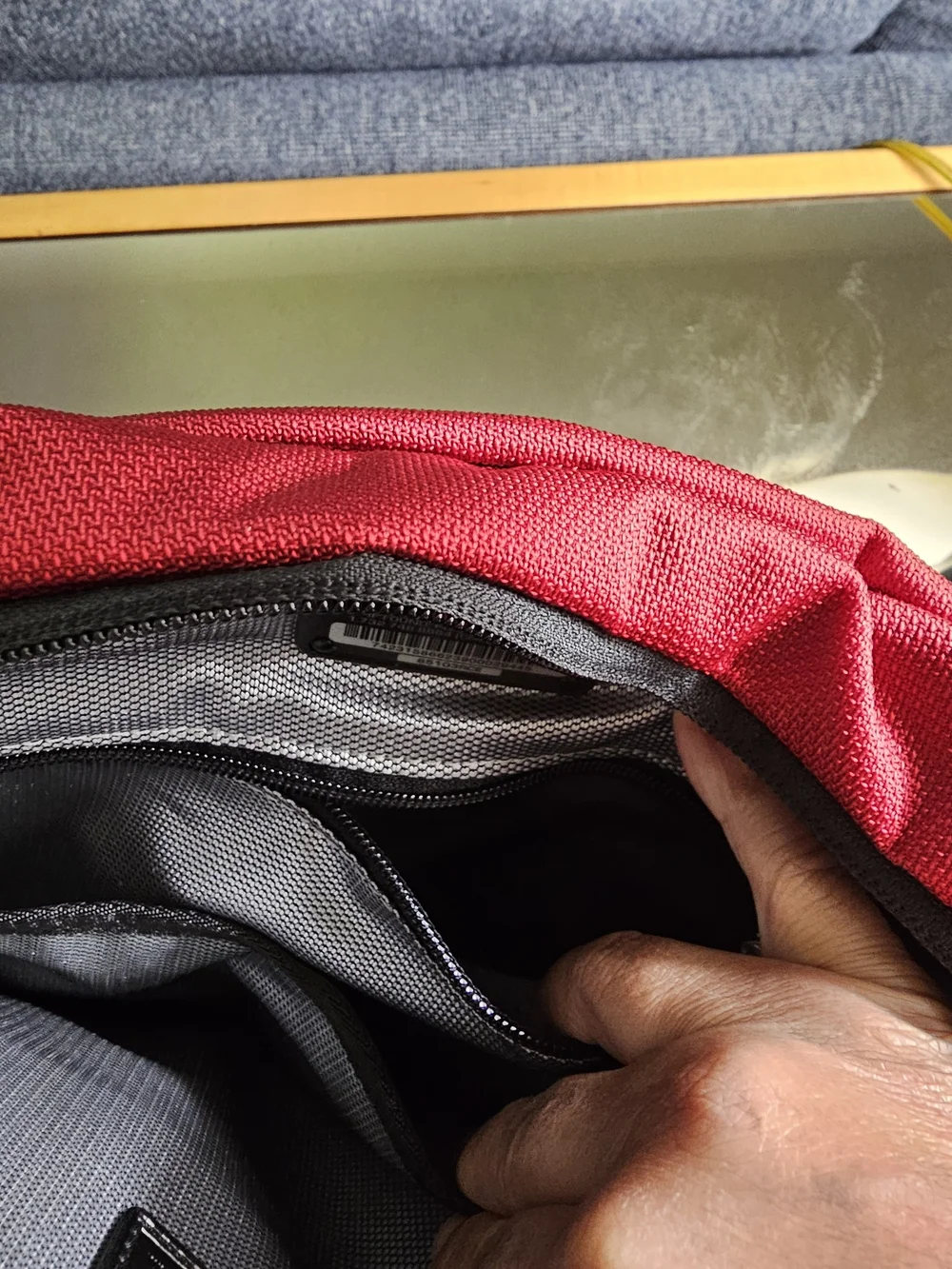Tumi x Ducati Red Nylon Messenger Bag with Black Strap
